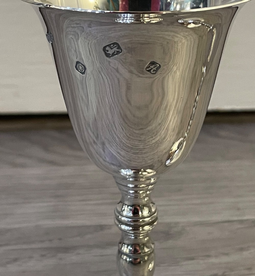 Pair of Solid Silver Wine Goblets View IV