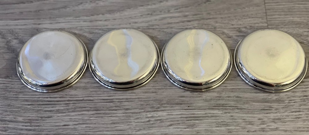 Set Four Canadian Silver Drinks Coasters By Birks View IV