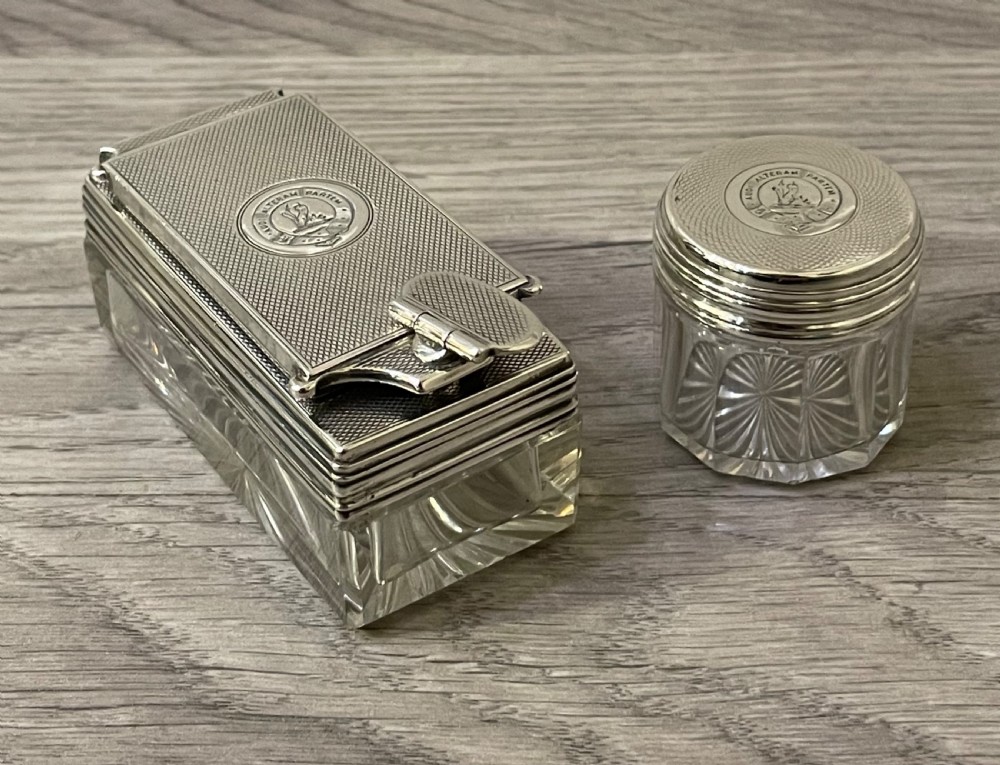 Rare Early Victorian Solid Silver Travelling Inkwell & Nib Box, 1862