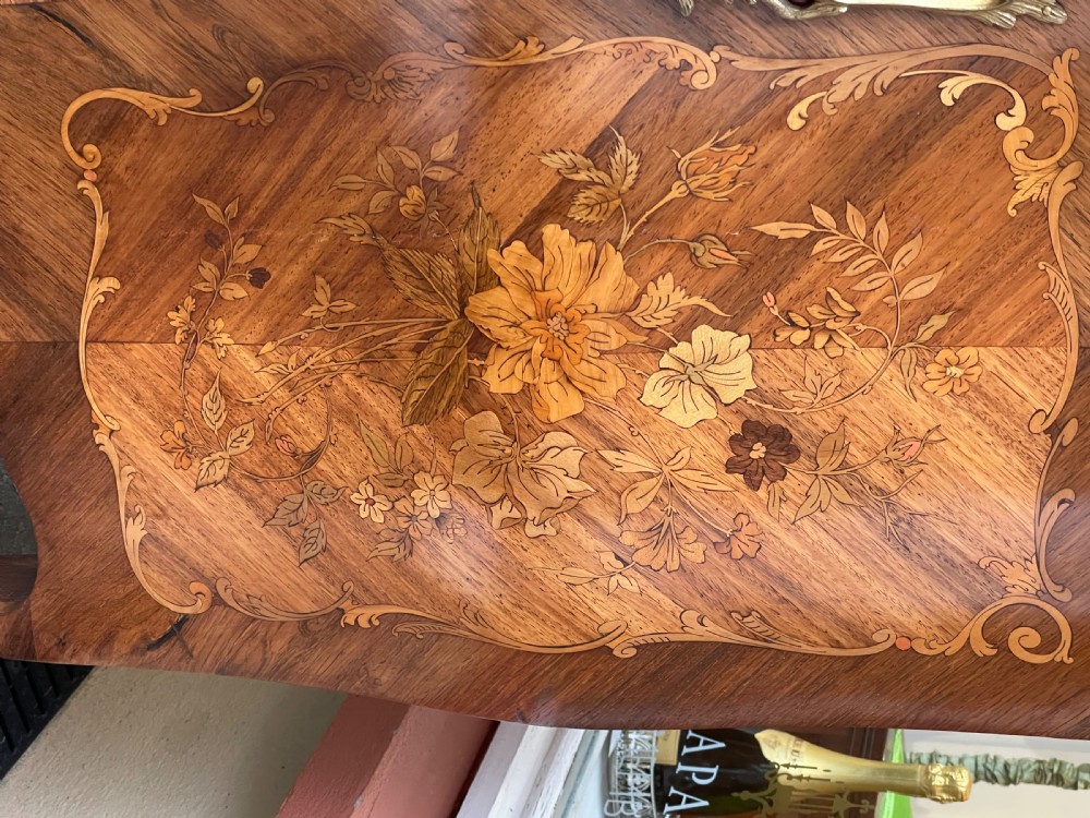 Large 19th Century French Marquetry Chest Of Drawers Bombe Commode View X