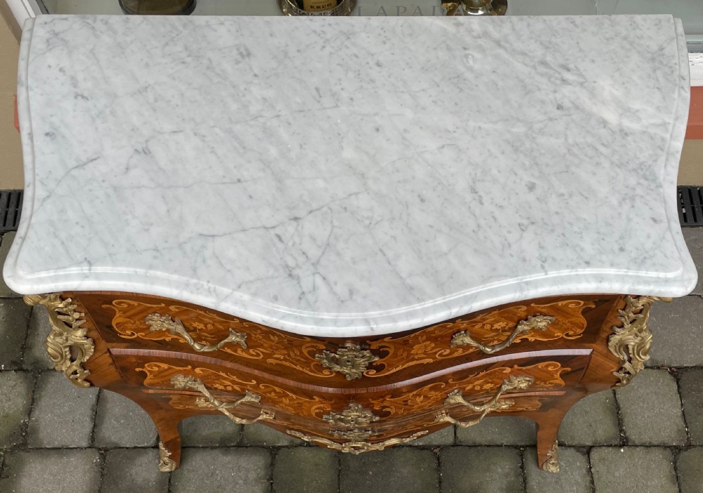 Large 19th Century French Marquetry Chest Of Drawers Bombe Commode View XIII