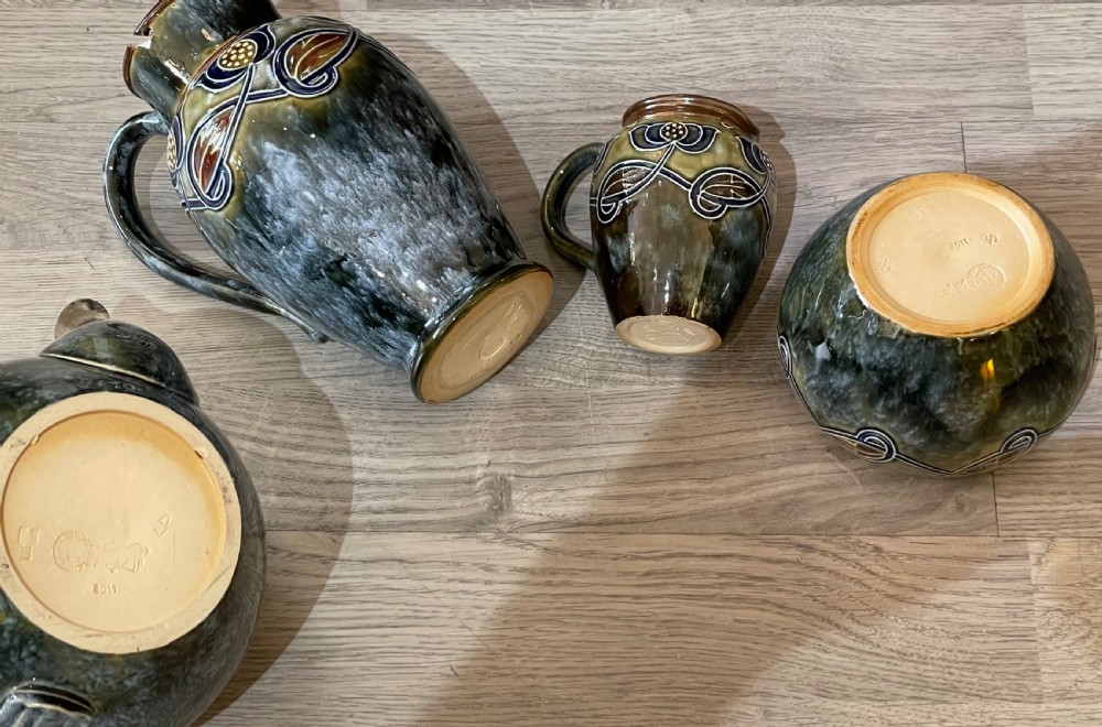 Royal Doulton Stoneware Four Piece Tea Set, Art Nouveau  View VII