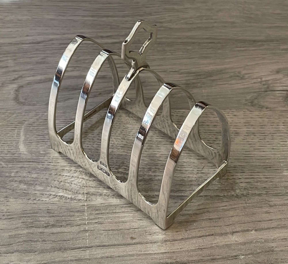 George V Solid Silver Toast Rack View II