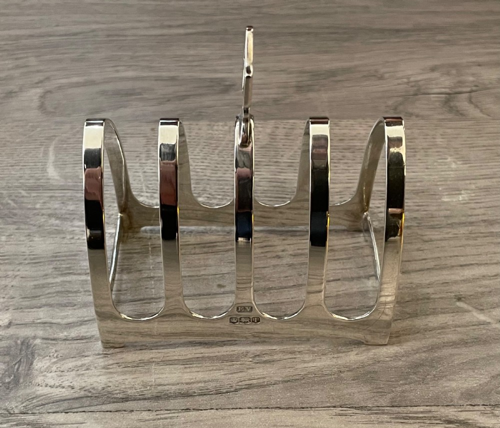 George V Solid Silver Toast Rack View IV
