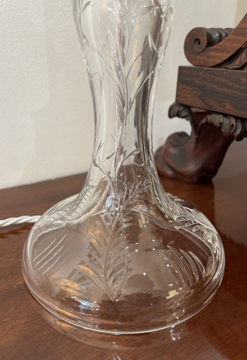 Pretty Cut Glass Table Lamp, c1930 View II