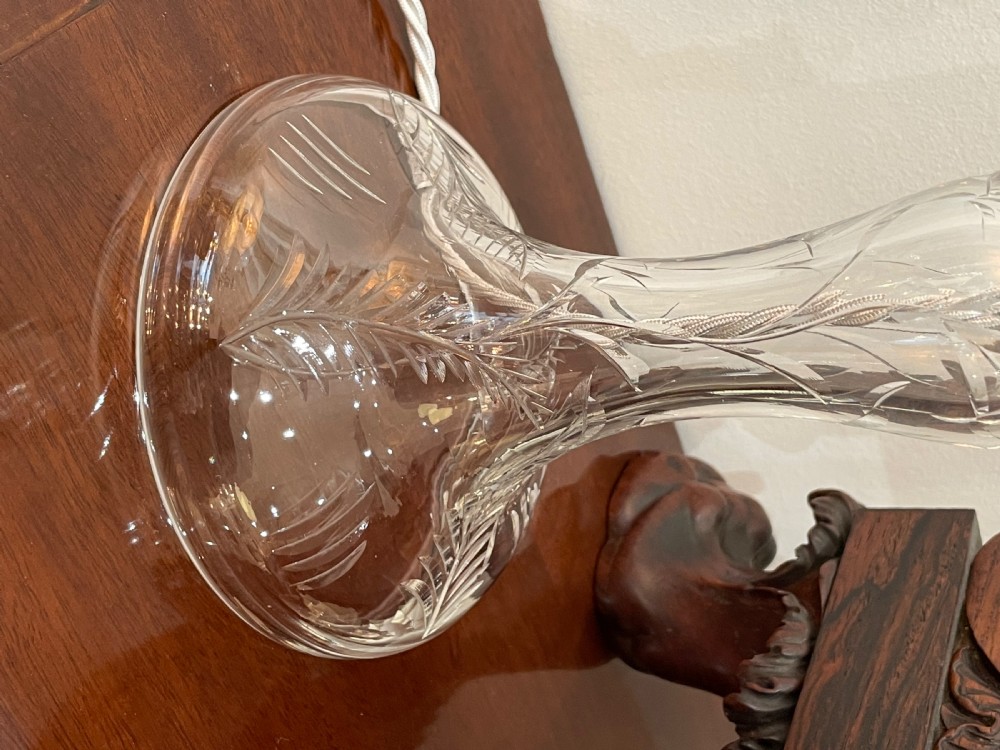 Pretty Cut Glass Table Lamp, c1930 View IV