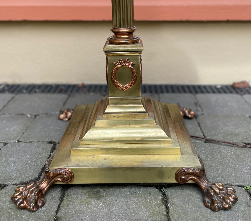 Superb Quality Victorian Brass Standard Lamp by Elkington & Co View IV