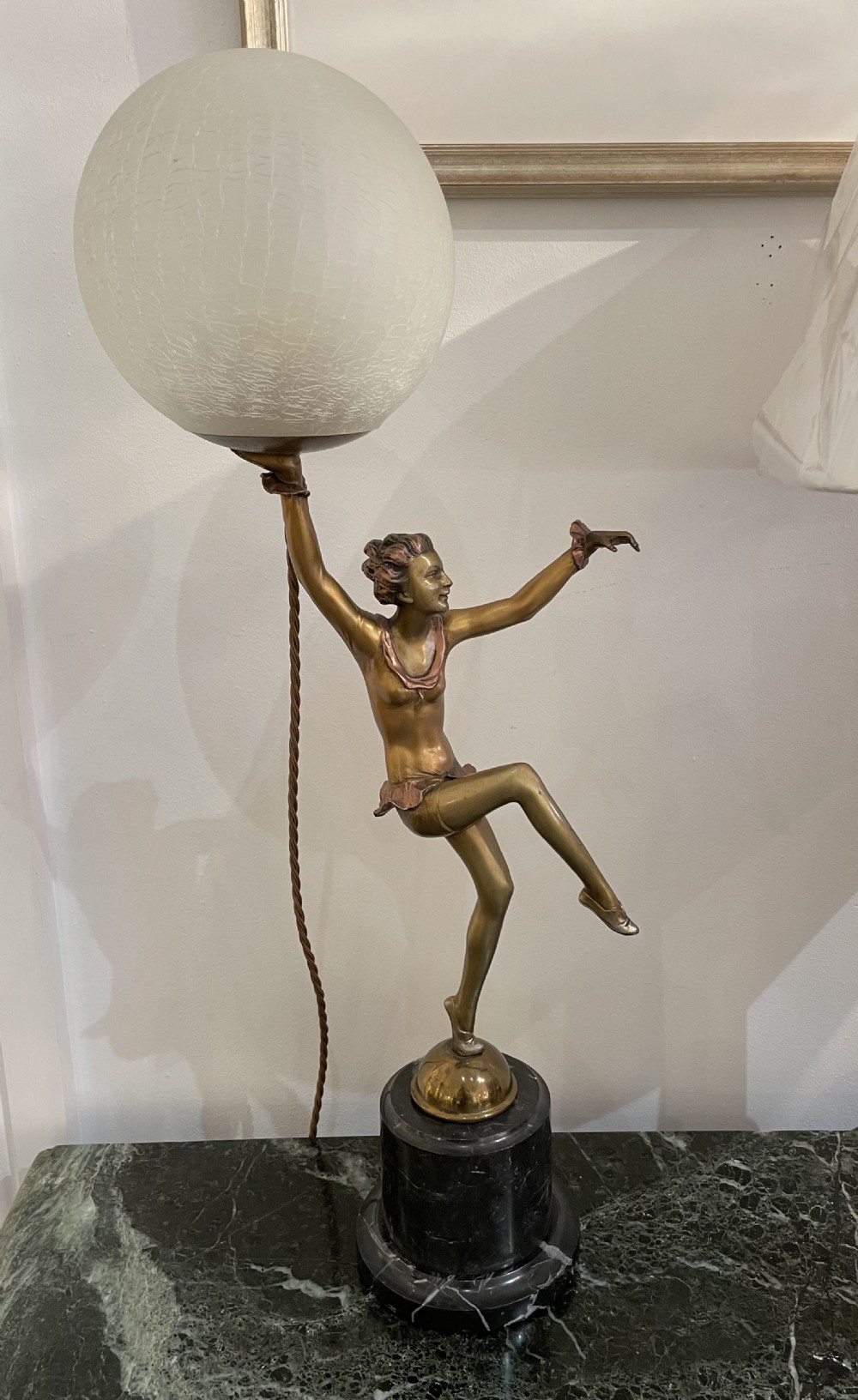 Large Art Deco Lady Lamp, attributed Lorenzl