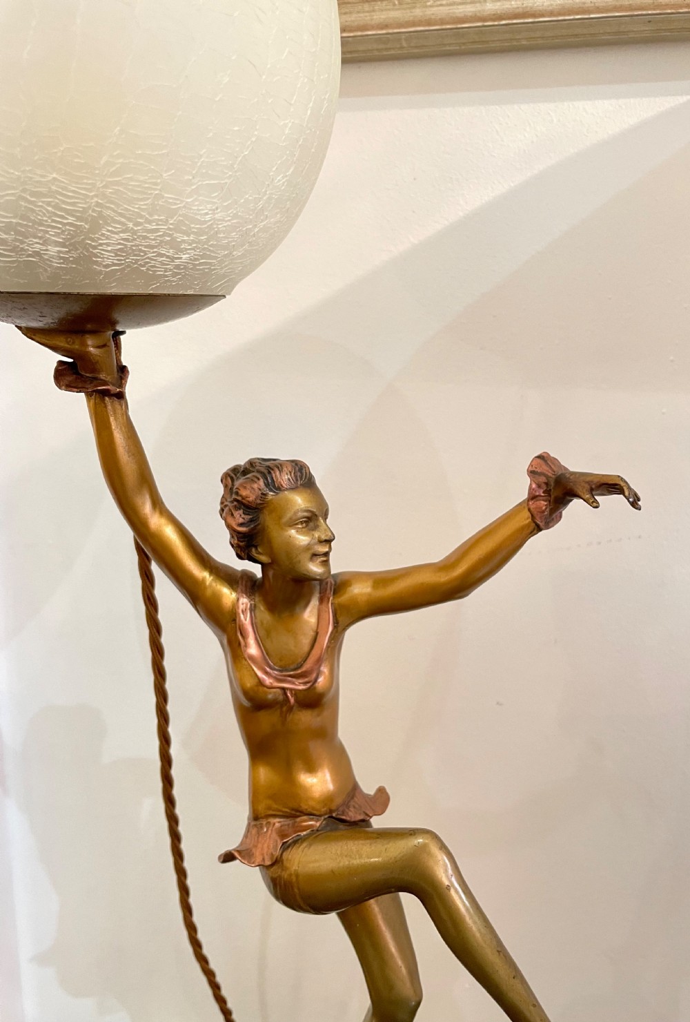 Large Art Deco Lady Lamp, attributed Lorenzl View V