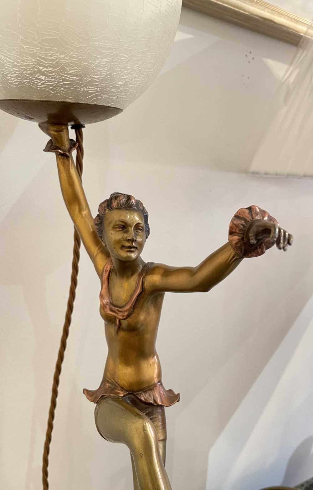 Large Art Deco Lady Lamp, attributed Lorenzl View VII