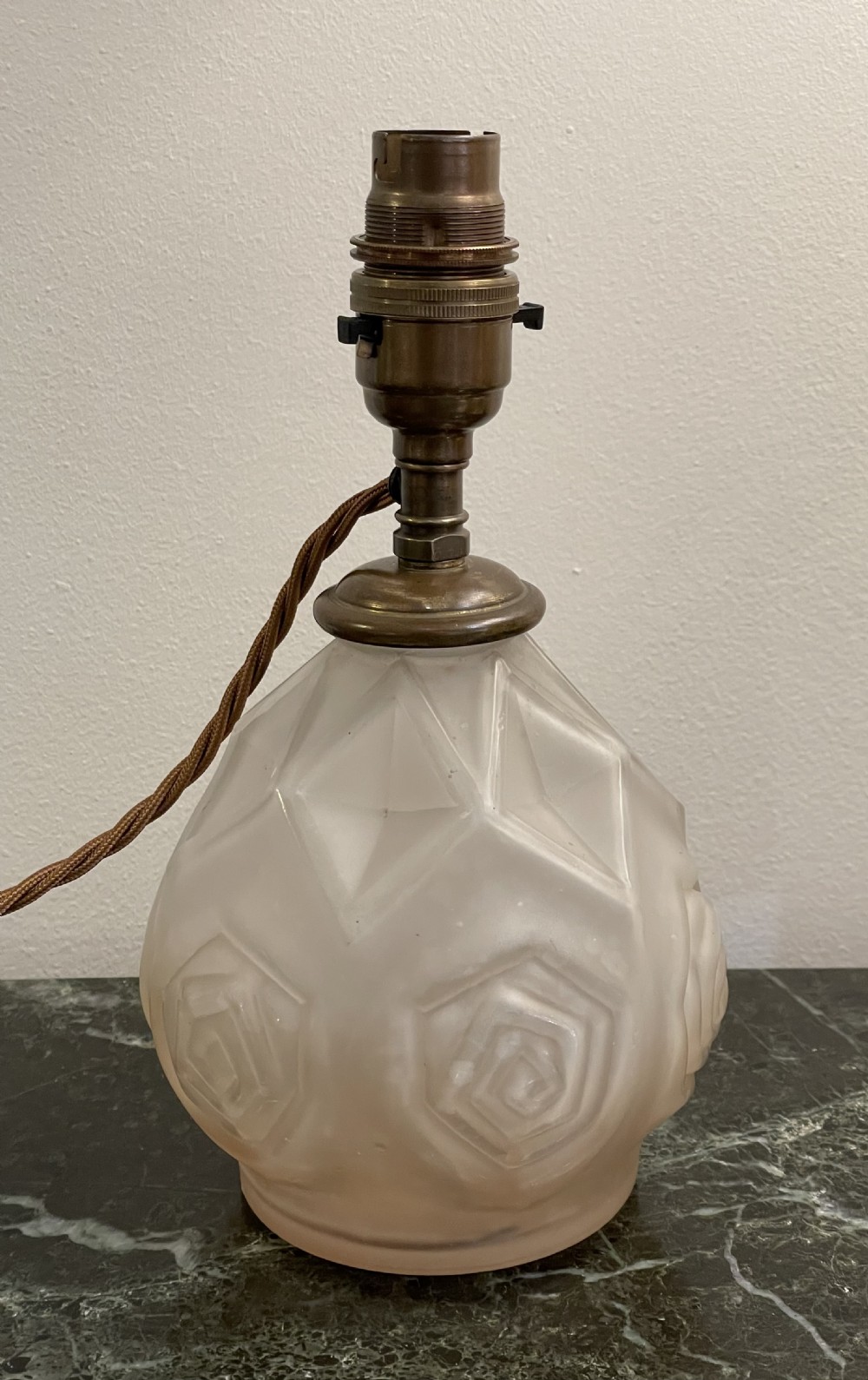 Pretty French Glass Table Lamp by Luminax