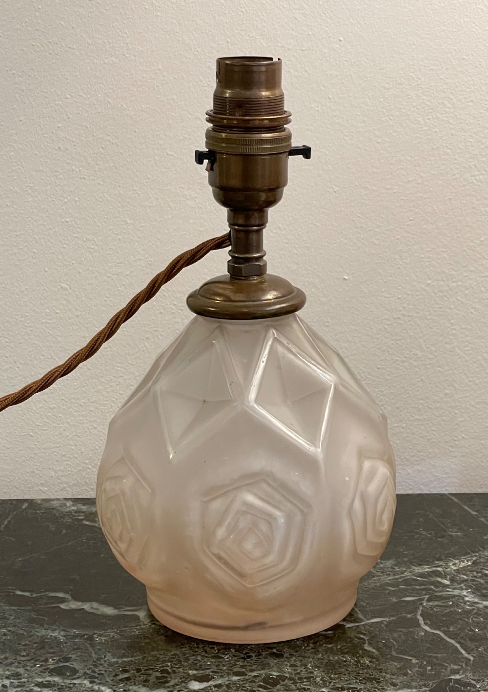 Pretty French Glass Table Lamp by Luminax View IV