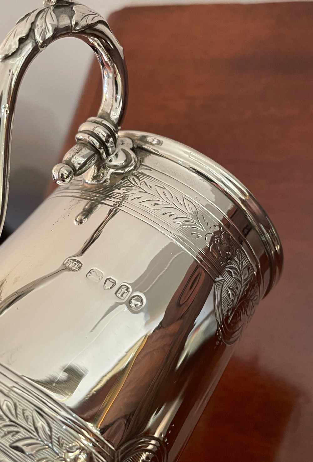 Victorian Solid Silver Christening Mug Tankard View V