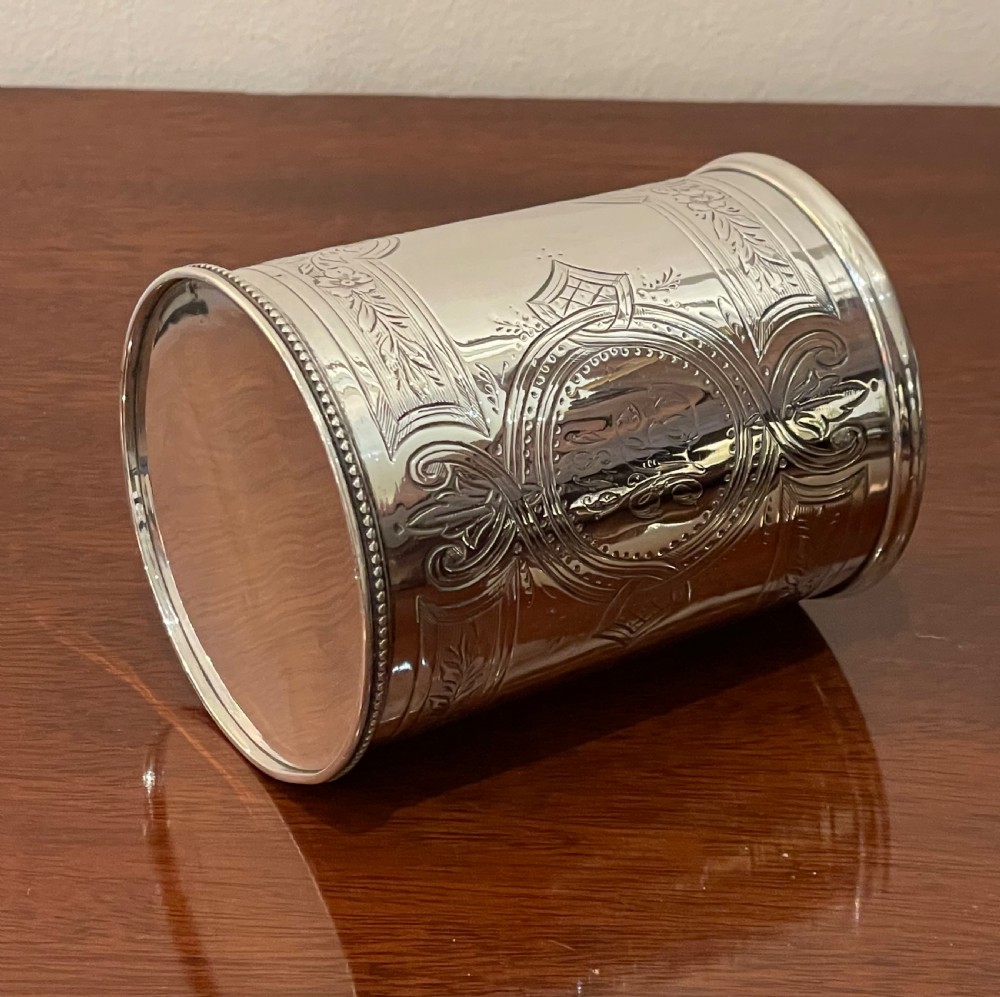Victorian Solid Silver Christening Mug Tankard View VIII