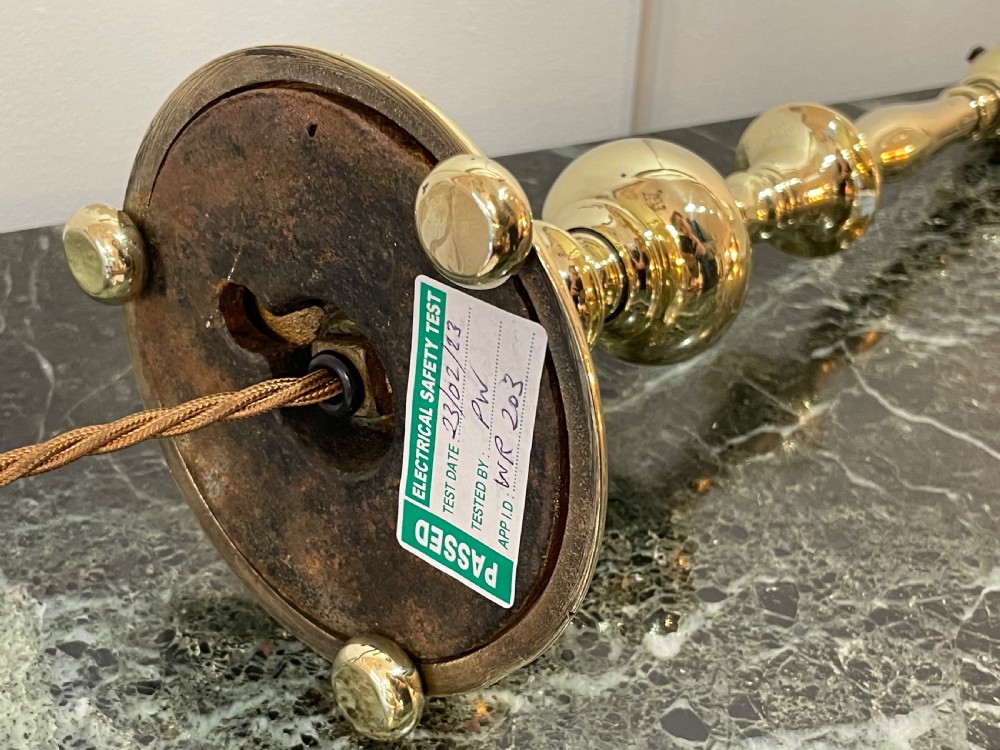 Quality Solid Brass Table Lamp, Circa 1910-1920 View V