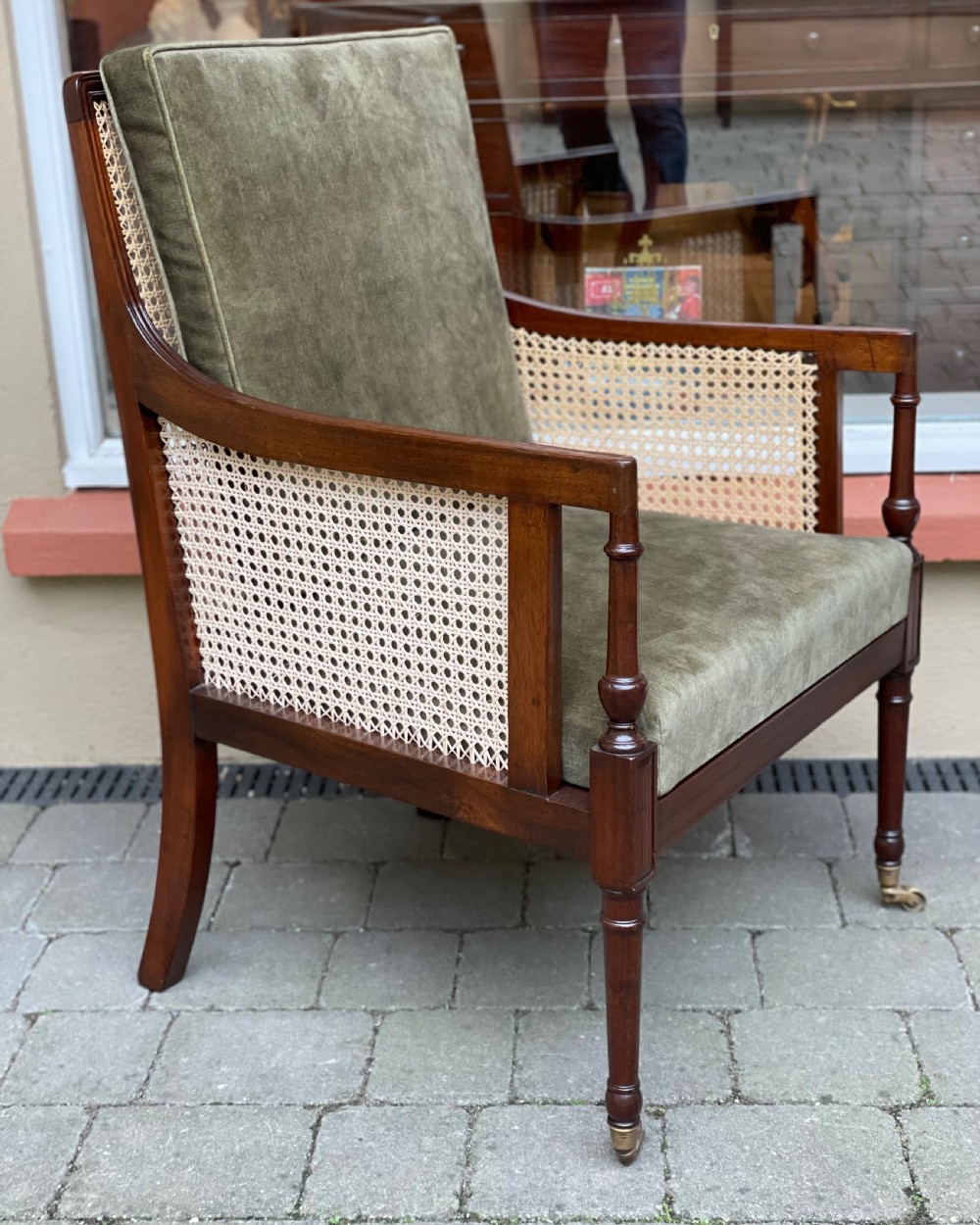 Regency Style Mahogany Bergere Armchair View IV