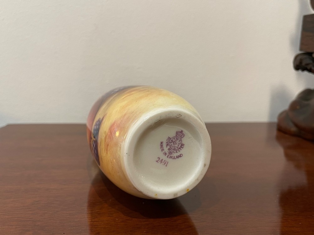 Royal Worcester Hand Painted Vase by Moseley View VIII