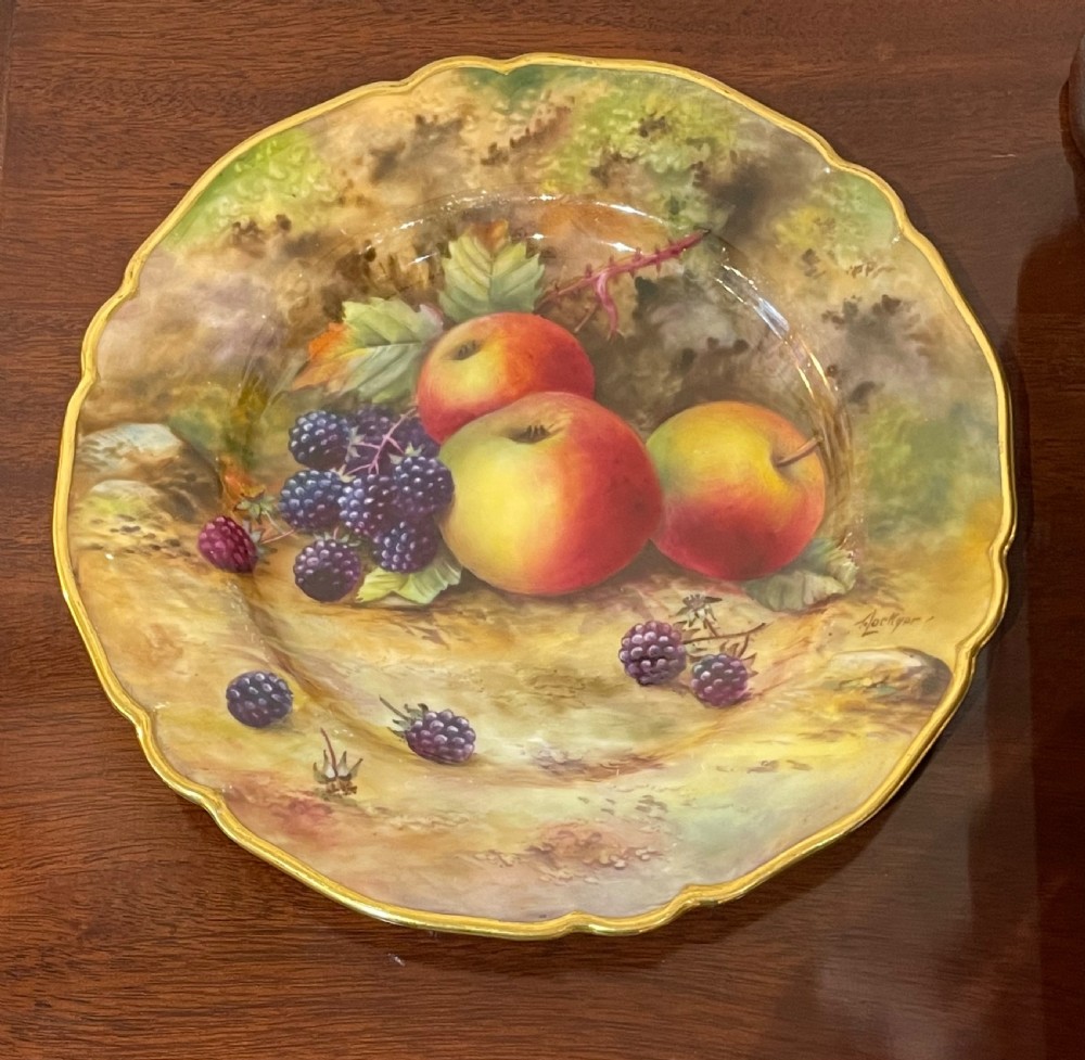 Royal Worcester Hand Painted Plate by Thomas Lockyer