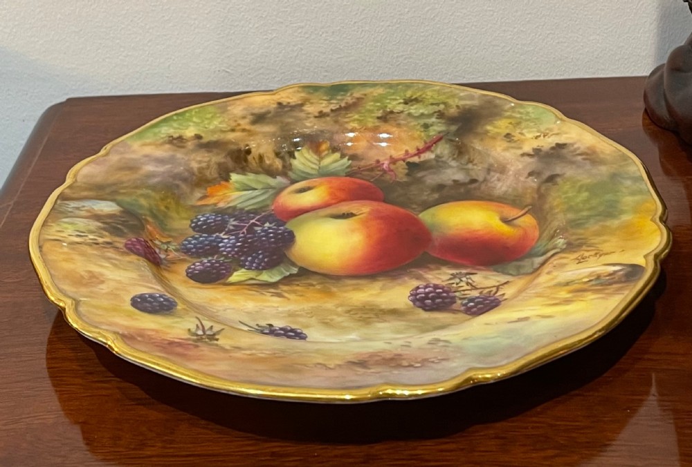 Royal Worcester Hand Painted Plate by Thomas Lockyer View II