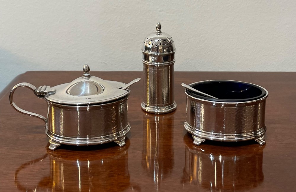 Art Deco Solid Silver Cruet Set