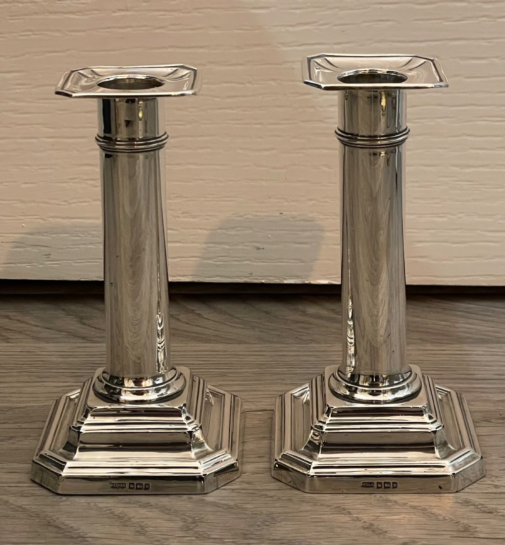 Pair of George V Silver Candlesticks  View II