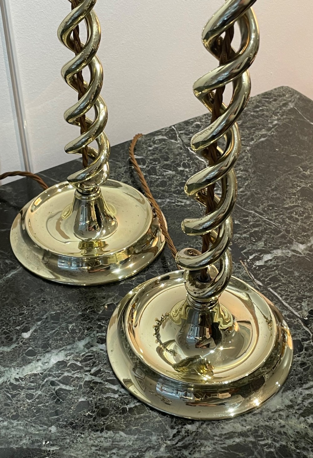 Good Pair of Tall Brass Table Lamps View VIII