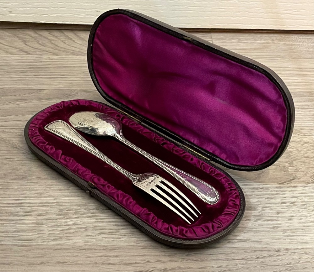 Victorian Silver Christening Set, 1882 View III