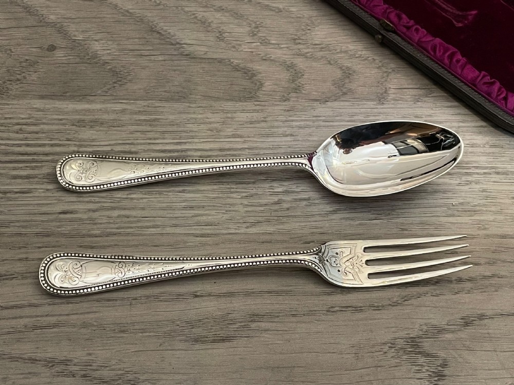 Victorian Silver Christening Set, 1882 View VI