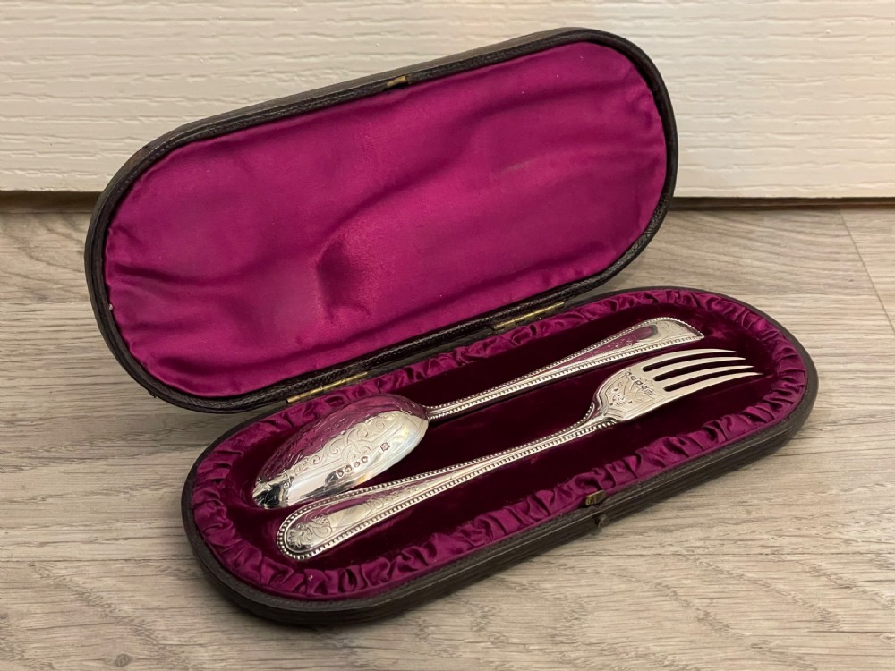Victorian Silver Christening Set, 1882 View IX