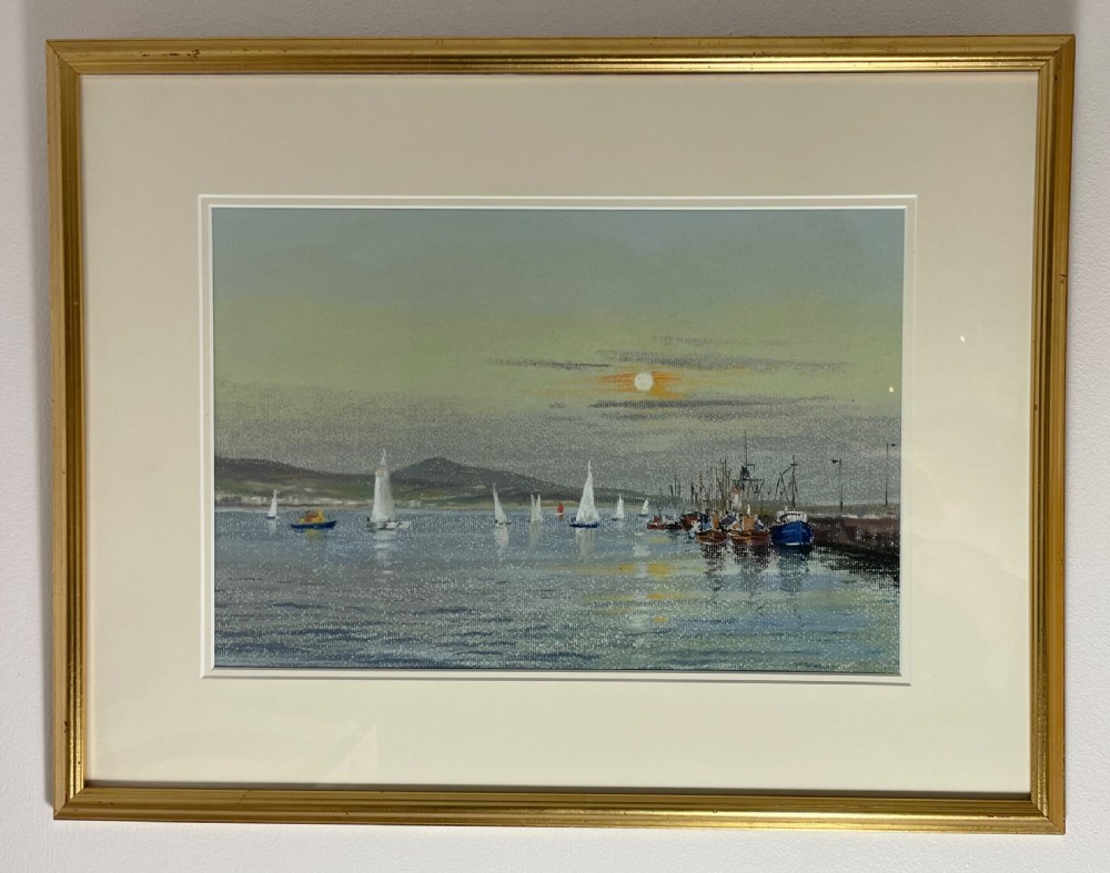 John Hobson Nicholson Pastel, Isle of Man, Exhibited at the Mall Galleries