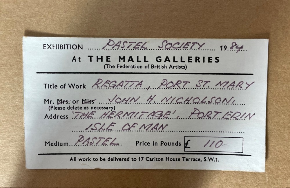 John Hobson Nicholson Pastel, Isle of Man, Exhibited at the Mall Galleries View V