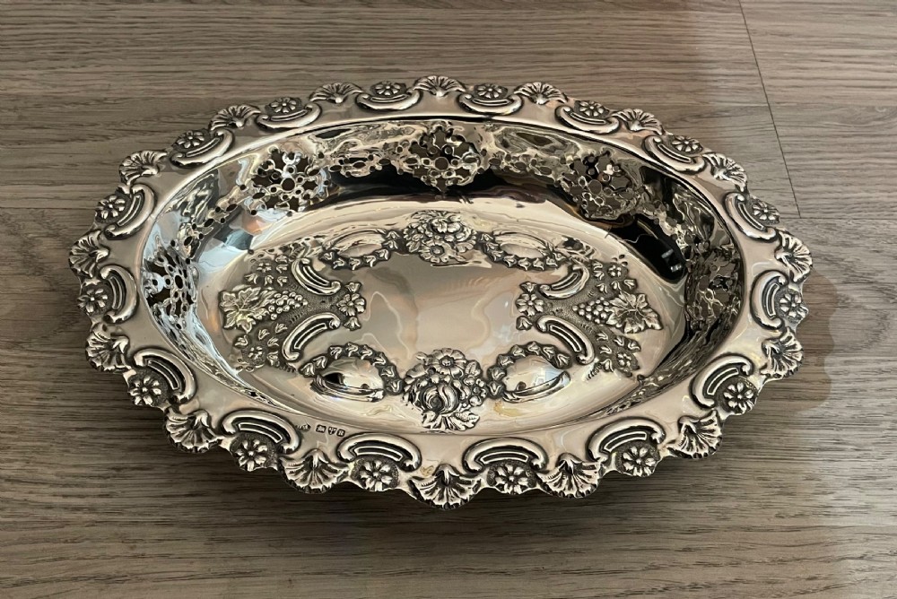 Quality Late Victorian Silver Fruit Basket View II