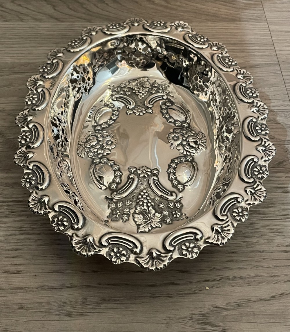 Quality Late Victorian Silver Fruit Basket View III