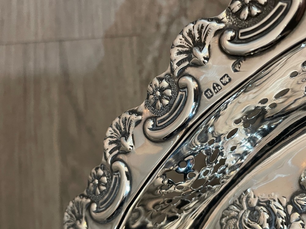 Quality Late Victorian Silver Fruit Basket View IV