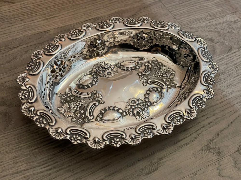 Quality Late Victorian Silver Fruit Basket View VII