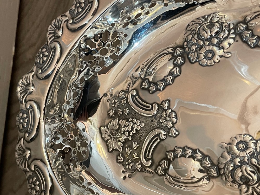 Quality Late Victorian Silver Fruit Basket View VIII