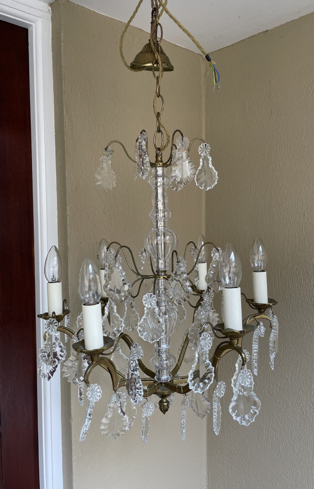 Pretty French Six Light Antique Chandelier