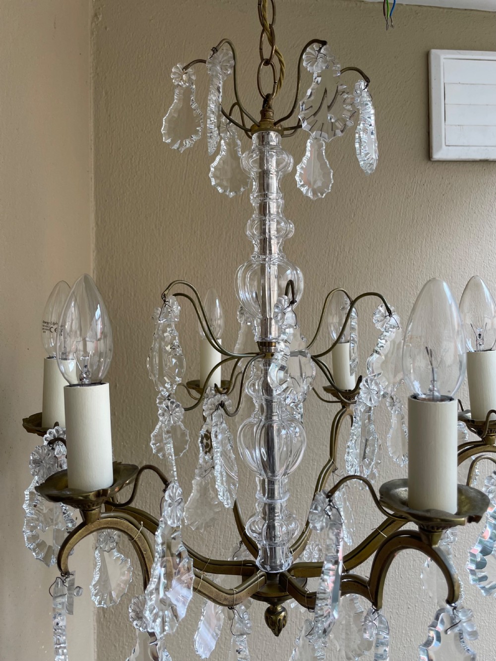 Pretty French Six Light Antique Chandelier View IV