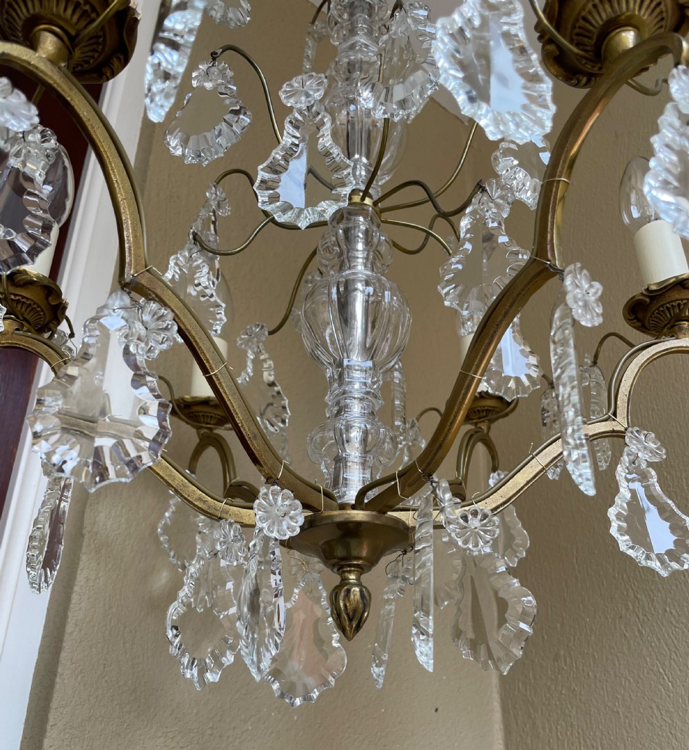 Pretty French Six Light Antique Chandelier View V