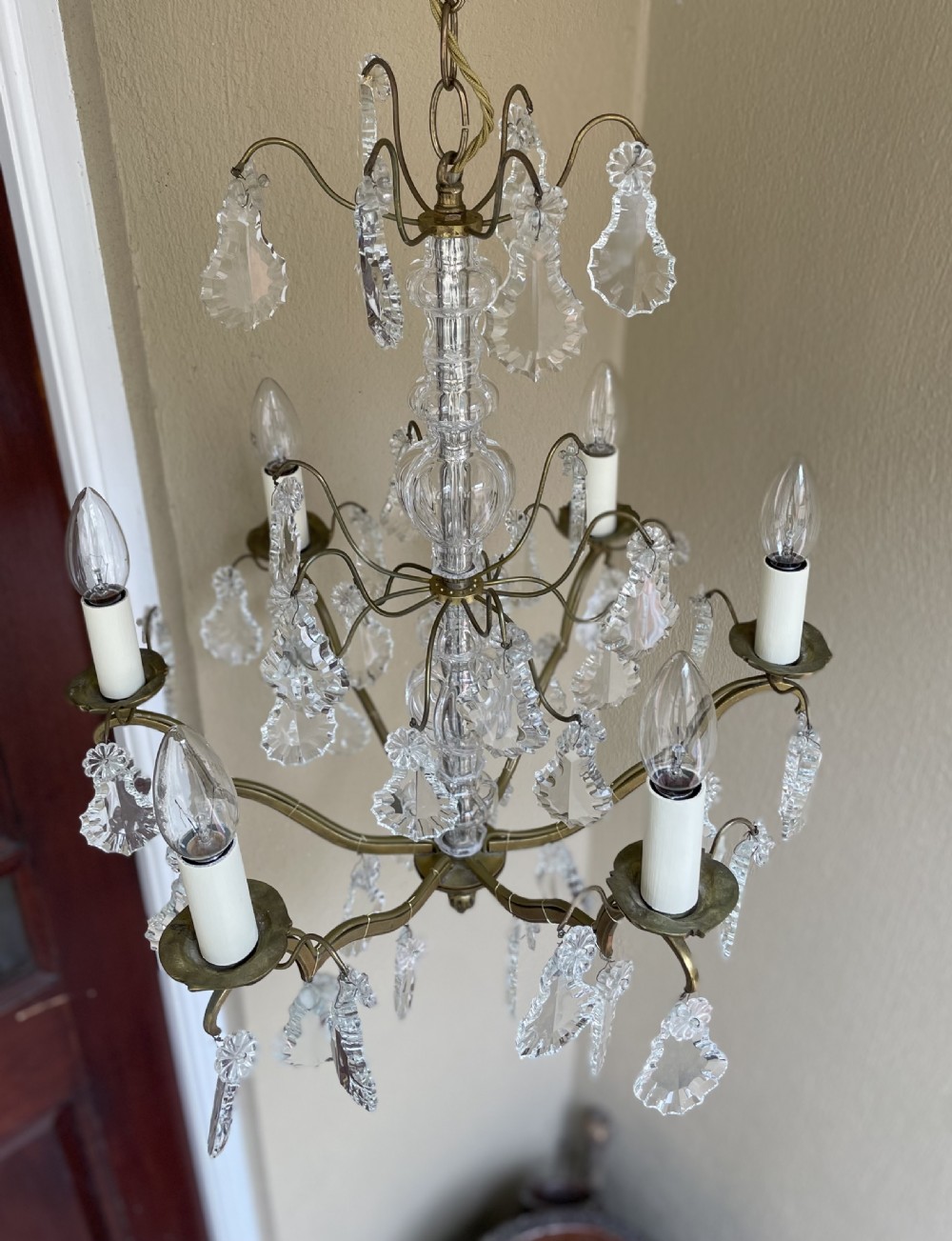 Pretty French Six Light Antique Chandelier View VI