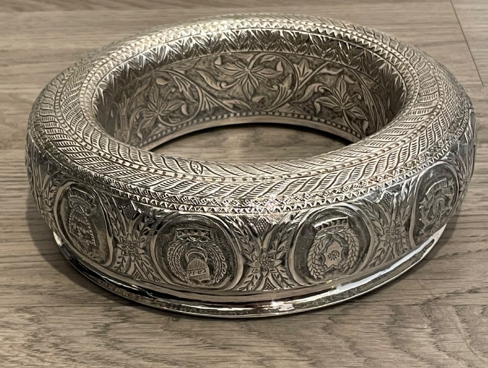 Antique Malaysian Silver Posy Ring Centrepiece Bowl View VI