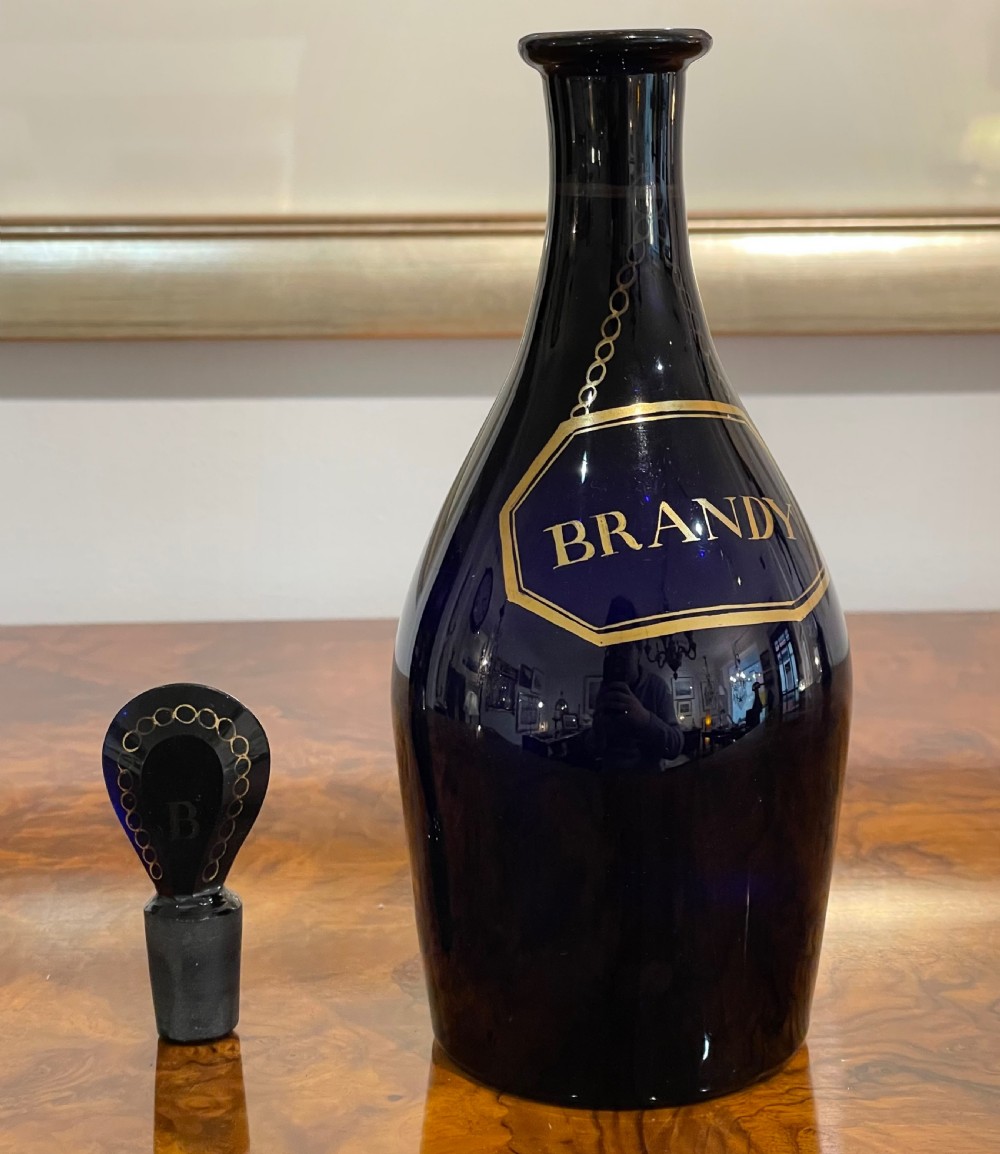Early 19th Century Bristol Blue Decanter View V