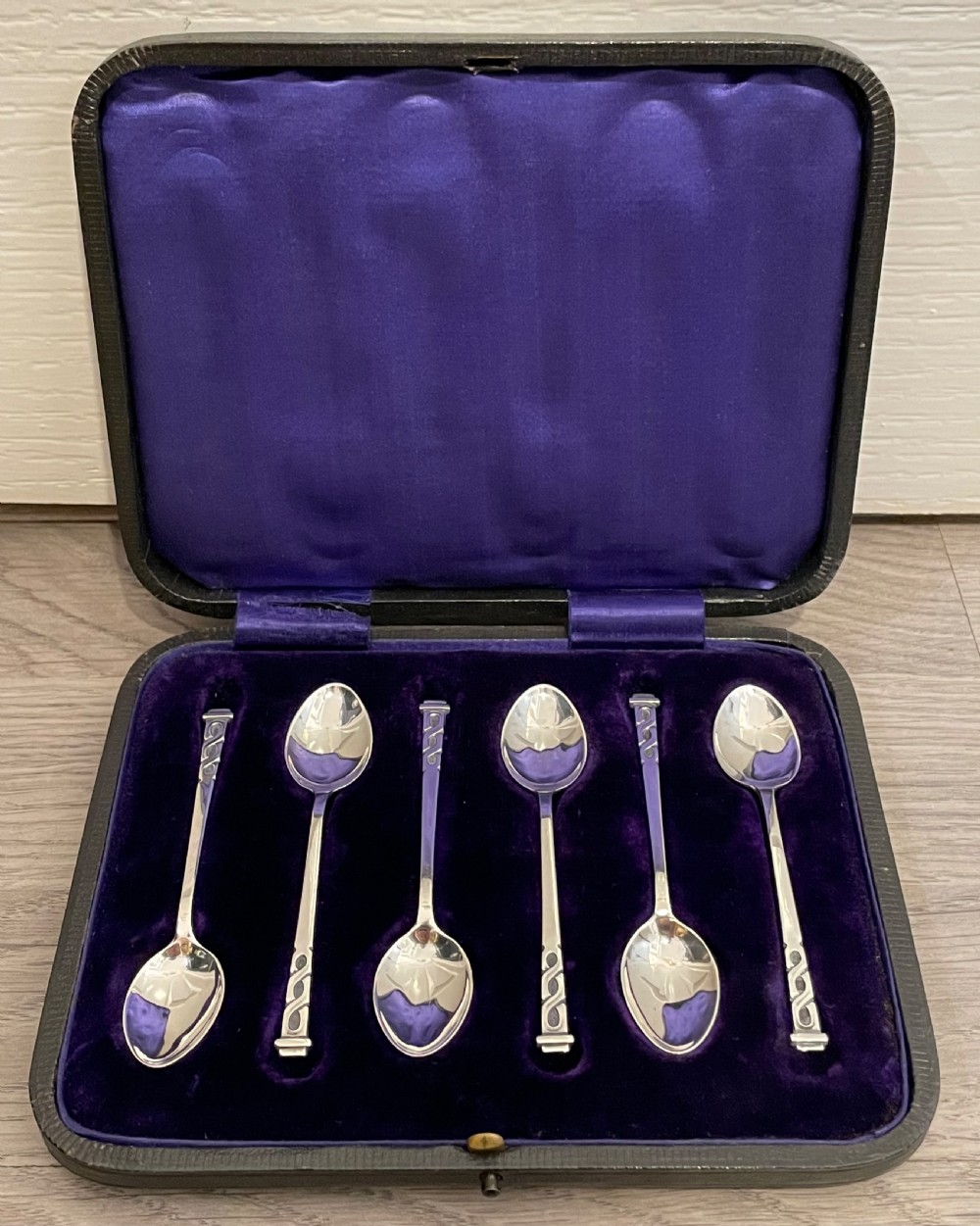 Set of Six Solid Silver Coffee Spoons, Liberty & Co