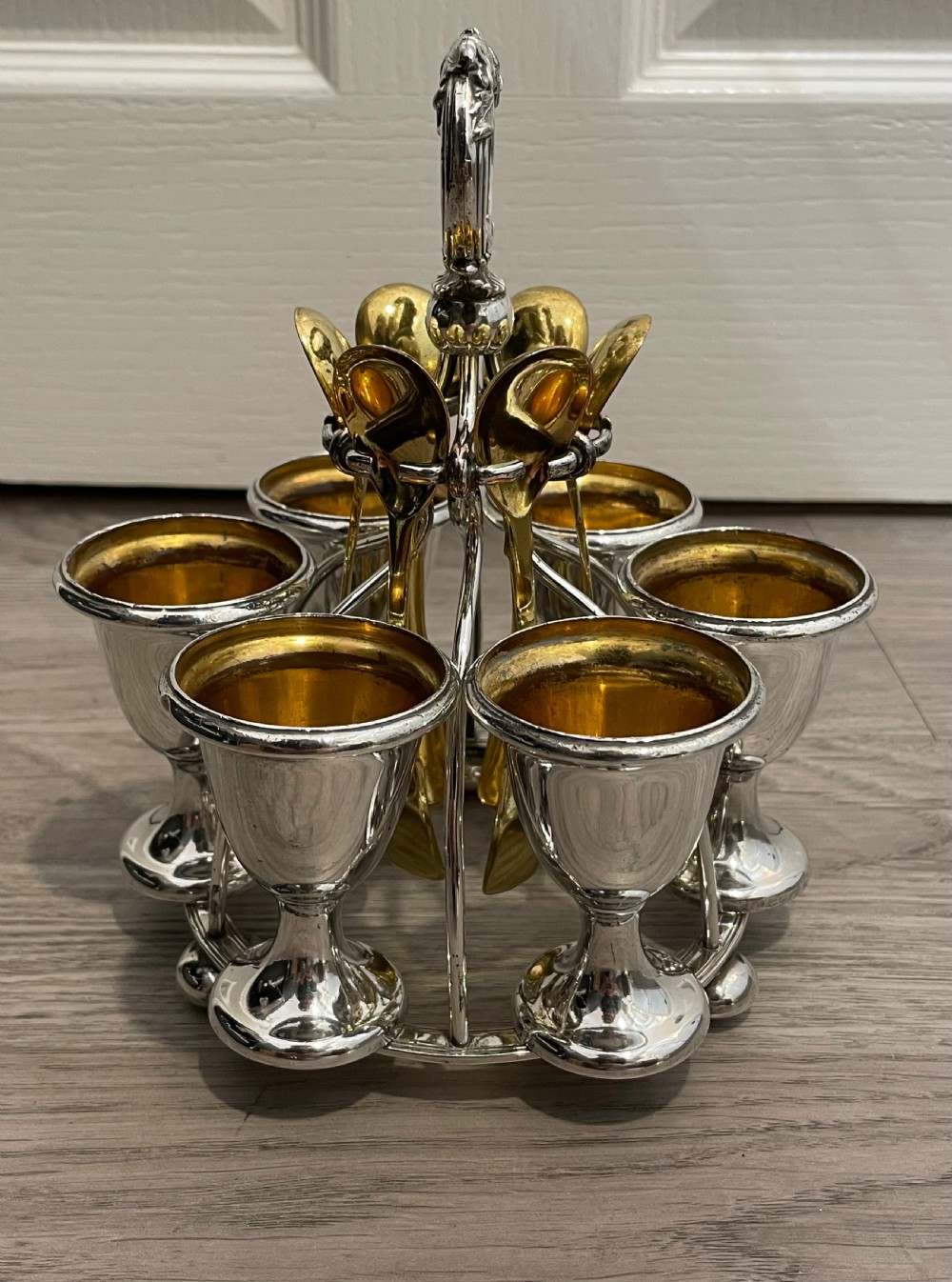 19th Century Old Sheffield Plate Egg Cruet View XII
