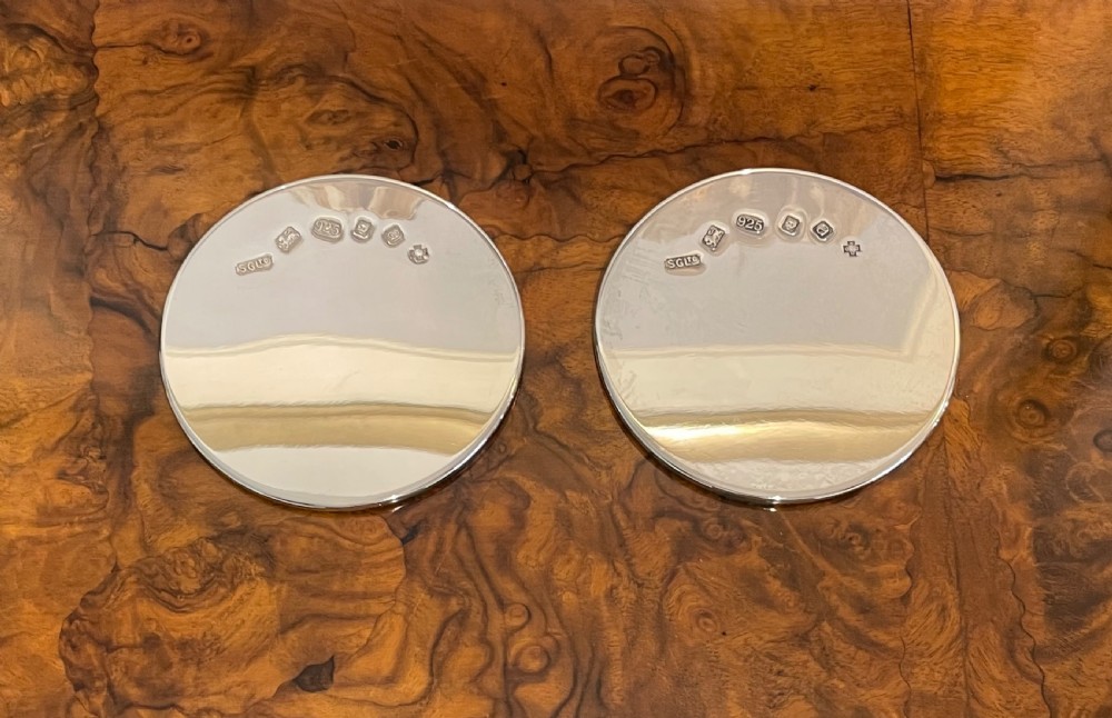 Solid Silver Drinks Coasters Mats