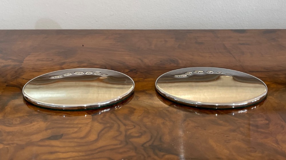 Solid Silver Drinks Coasters Mats View IV