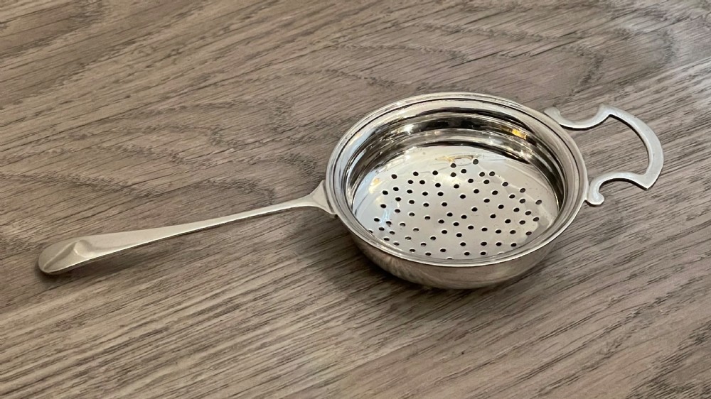 George VI Solid Silver Tea Strainer, 1944