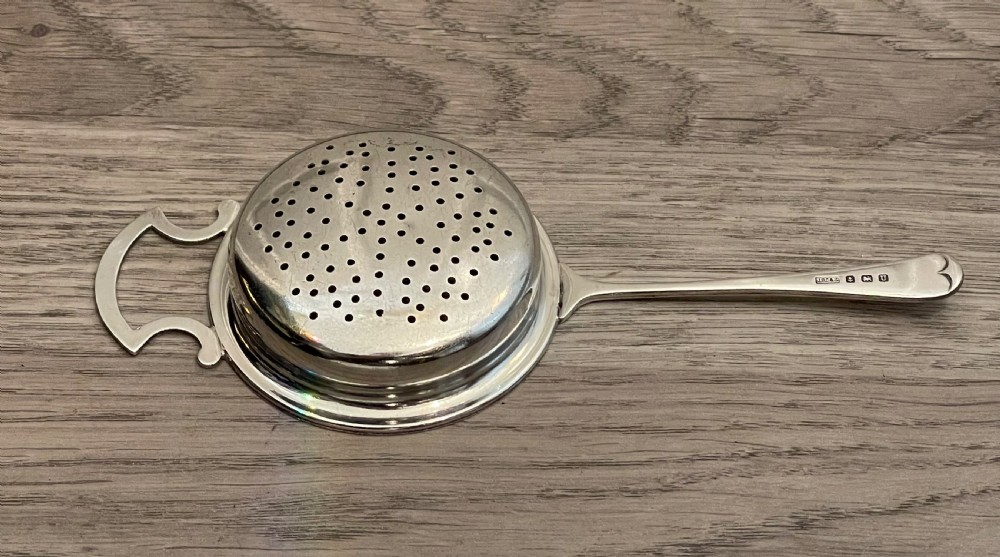 George VI Solid Silver Tea Strainer, 1944 View II