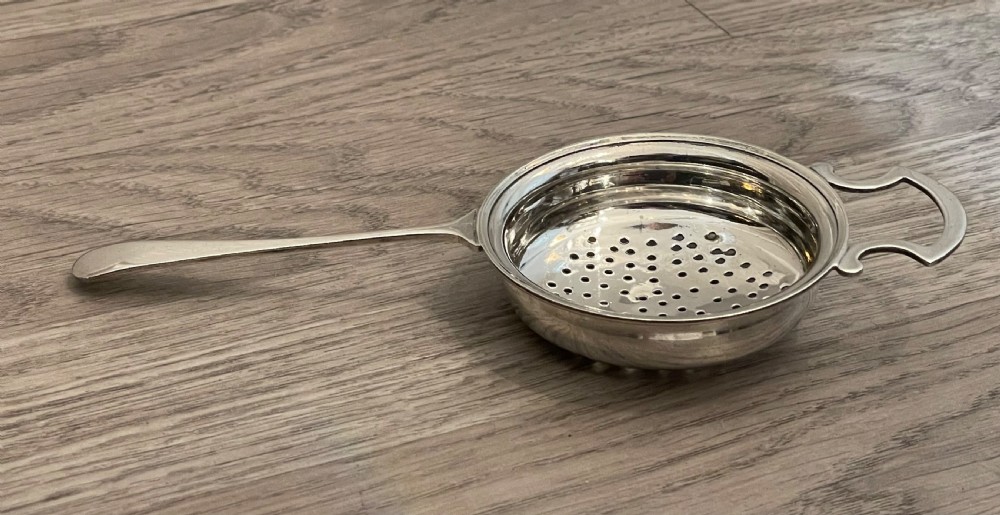 George VI Solid Silver Tea Strainer, 1944 View V