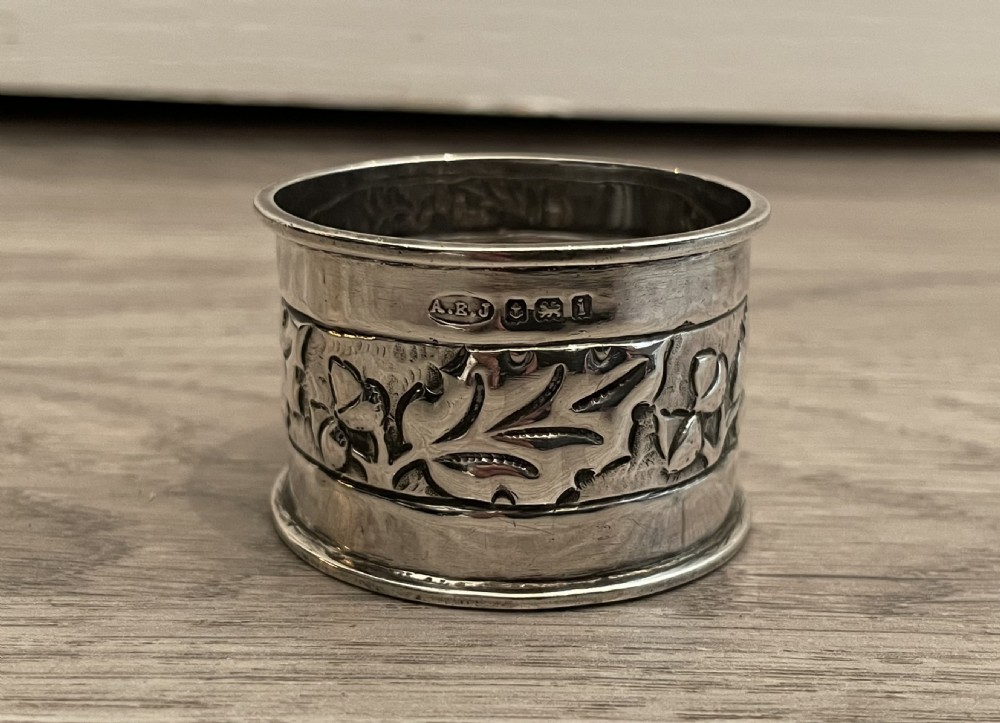 Arts & Crafts Solid Silver Napkin Ring by A E Jones
